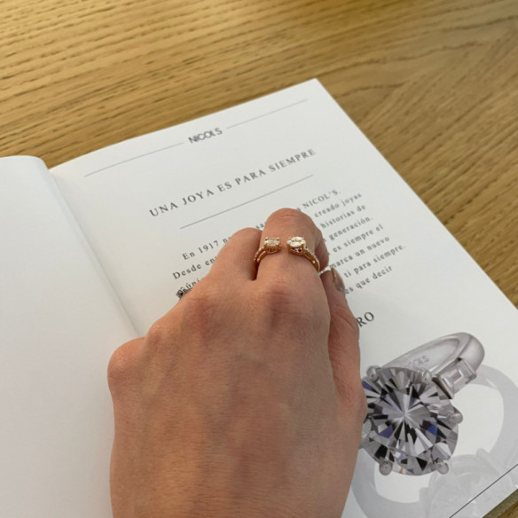 Anillo Diamantes Tu Yo - Roses Rings Gold