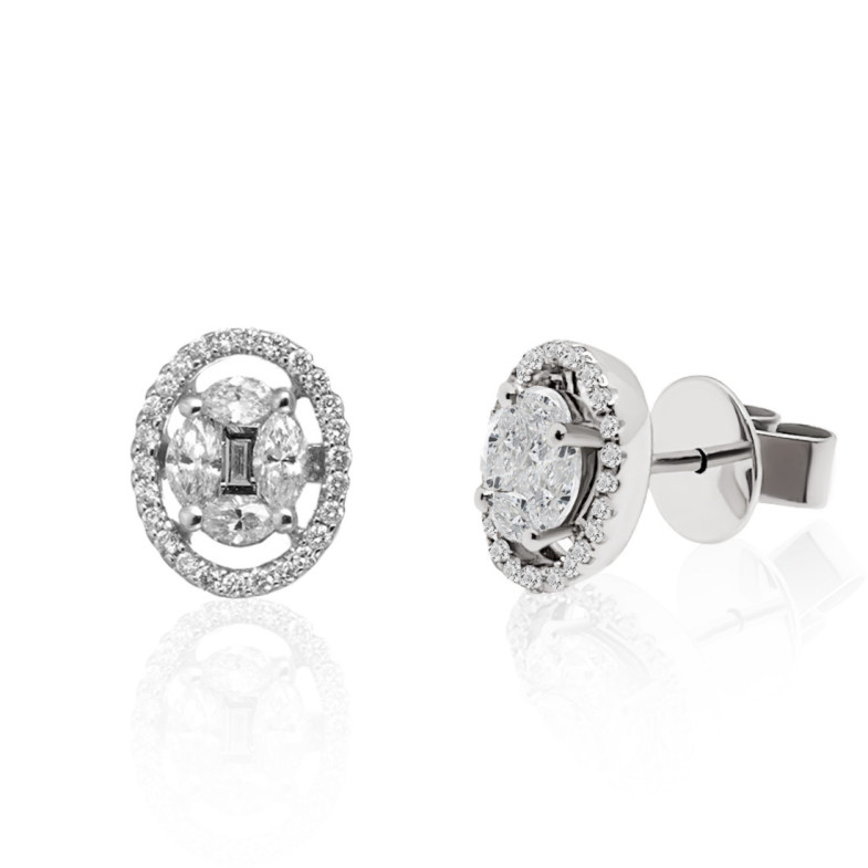 Orecchini di diamante Dormilonas Oval - Orecchini della sposa