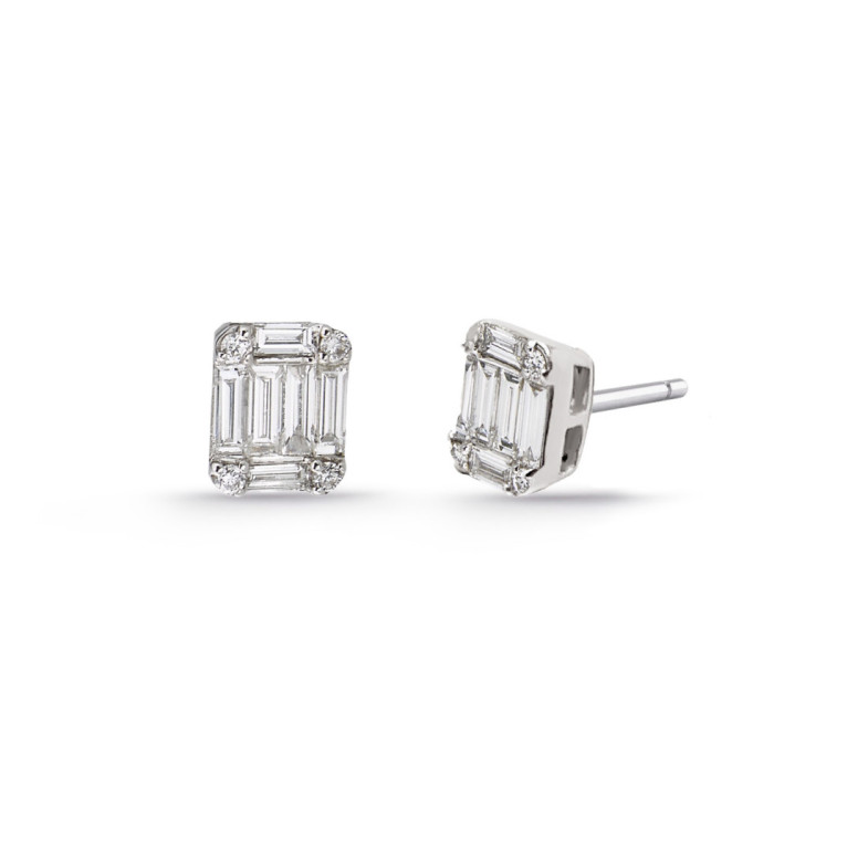 Dormilonas diamond earrings SQUARE - Bride earrings
