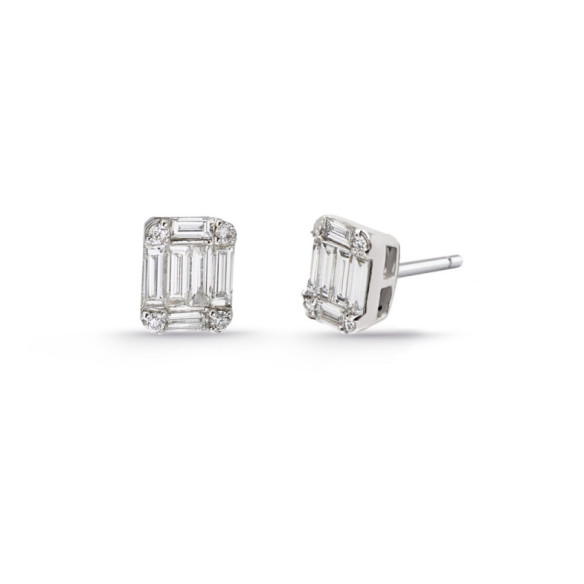 Dormilonas diamond earrings SQUARE - Bride earrings