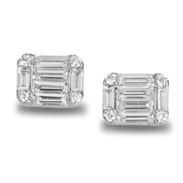 Dormilonas diamond earrings SQUARE - Bride earrings
