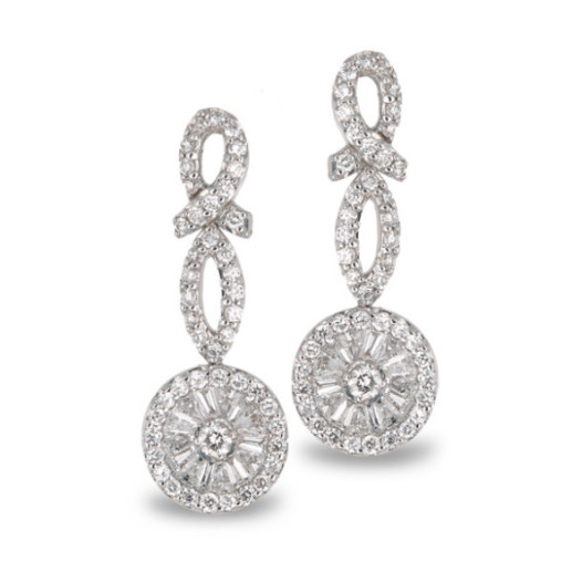 Diamond earrings ANNIVERSARY ROUND - Bride earrings