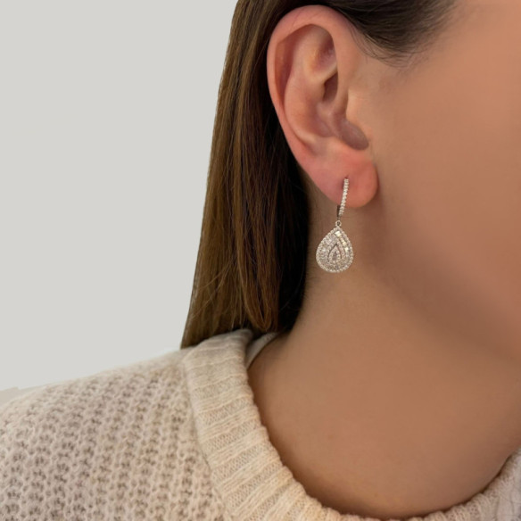 Orecchini classici con diamanti a goccia - Orecchini della sposa