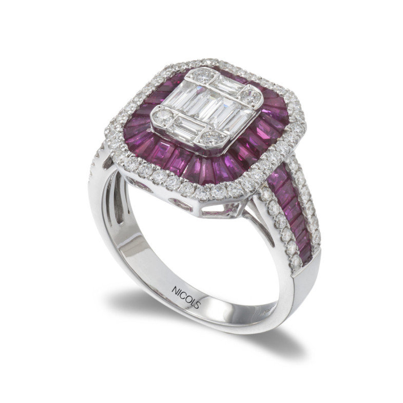 Diamates Rubies ring SEAL SQUARE - Ruby Rings