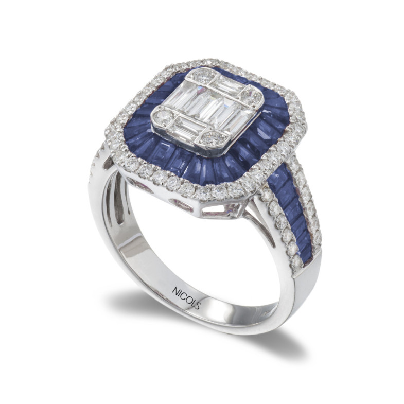 Diamant Ring Saphir Sello Square - Saphiringe
