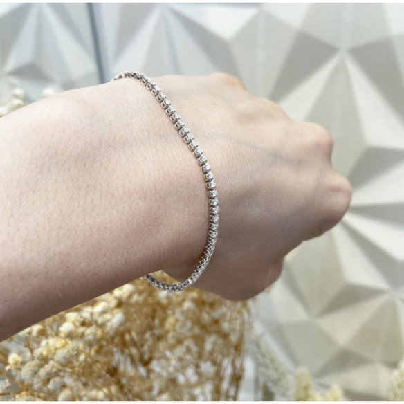 Pulsera Diamantes Riviere Redonda 1.10Ct - Pulseras de Diamantes