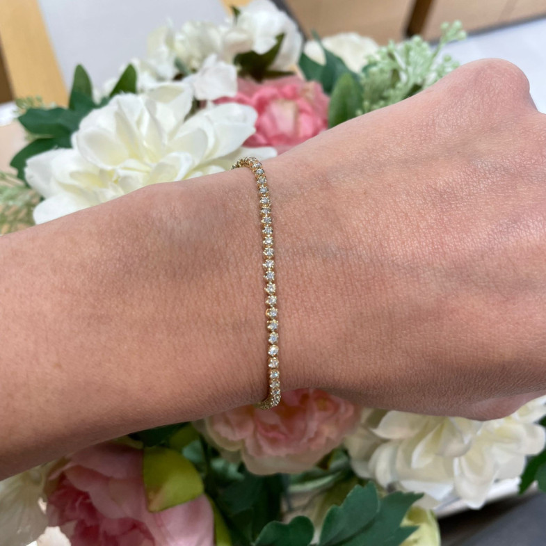 Pulsera Diamantes Riviere Redonda 1.10Ct - Pulseras de Diamantes