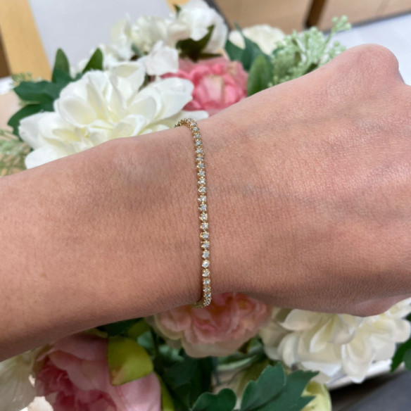 Pulsera Diamantes Riviere Redonda 1.10Ct - Pulseras de Diamantes