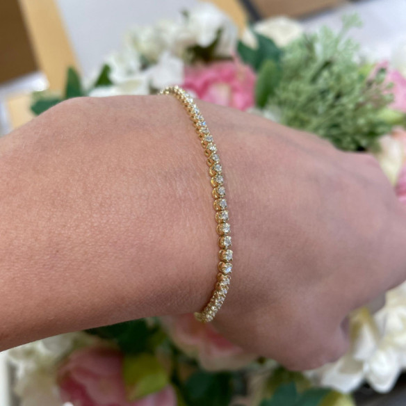 Pulsera Diamantes Riviere Redonda 1.10Ct - Pulseras de Diamantes