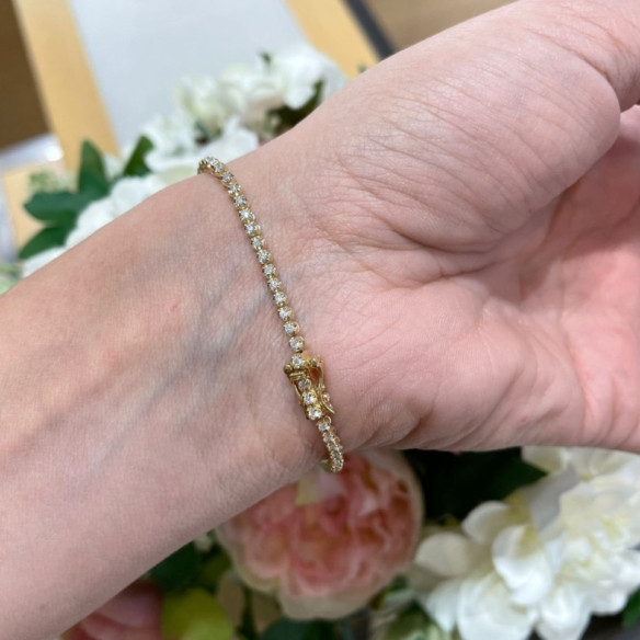 Pulsera Diamantes Riviere Redonda 1.10Ct - Pulseras de Diamantes