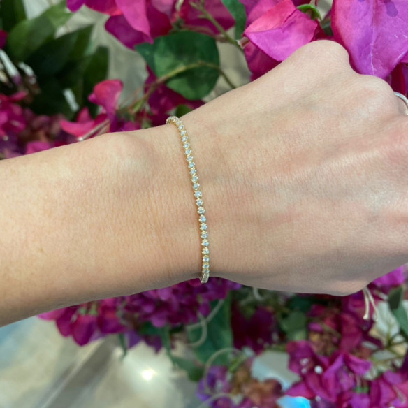 Pulsera Diamantes Riviere Redonda 1.10Ct - Pulseras de Diamantes