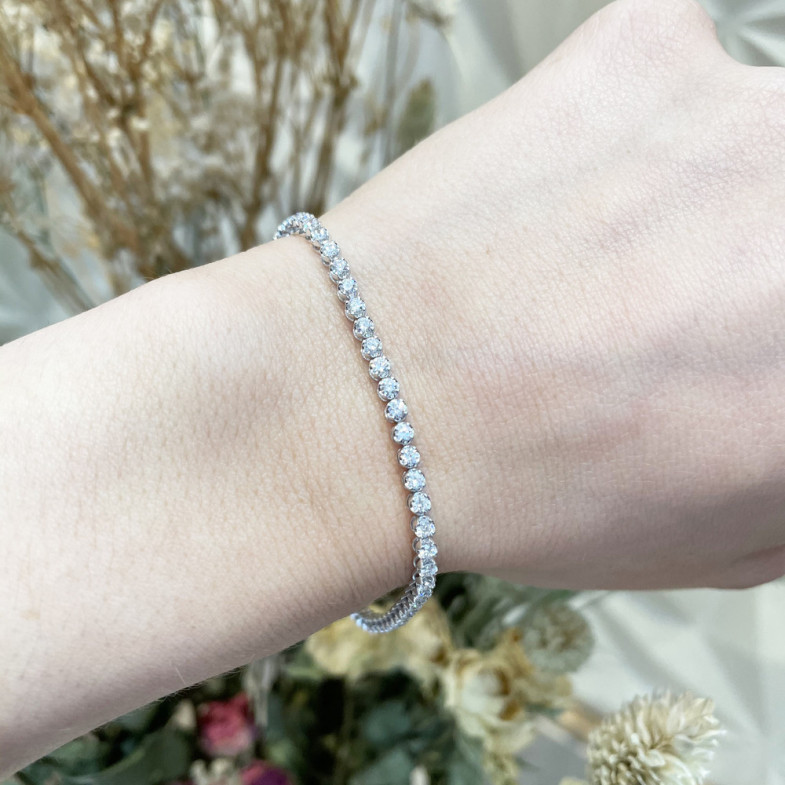 Braccialetto diamante rotondo rotondo 2.10CT - Bracciali diamantati