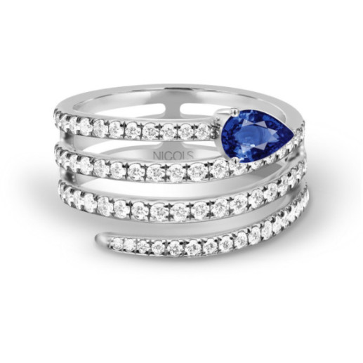 Anillo Zafiro y Diamantes Delicia - aniversario