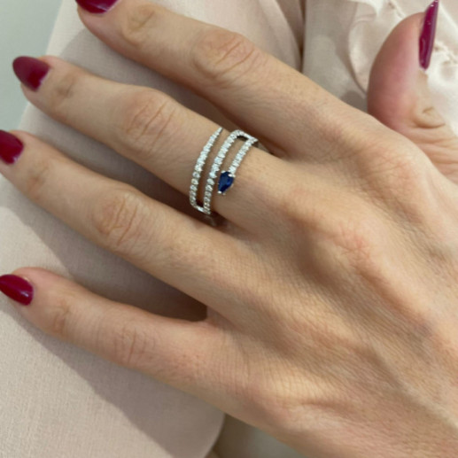 Anillo Diamantes y Zafiro Delicia - aniversario 2