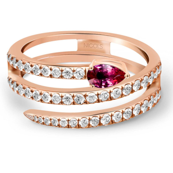 Anillo Diamantes y Rubí Delicia - Anillos de Rubí