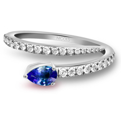 Anillo Zafiro Delicia con Diamantes - aniversario