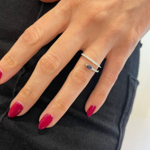 Anillo Zafiro Delicia con Diamantes - jahrestag 2