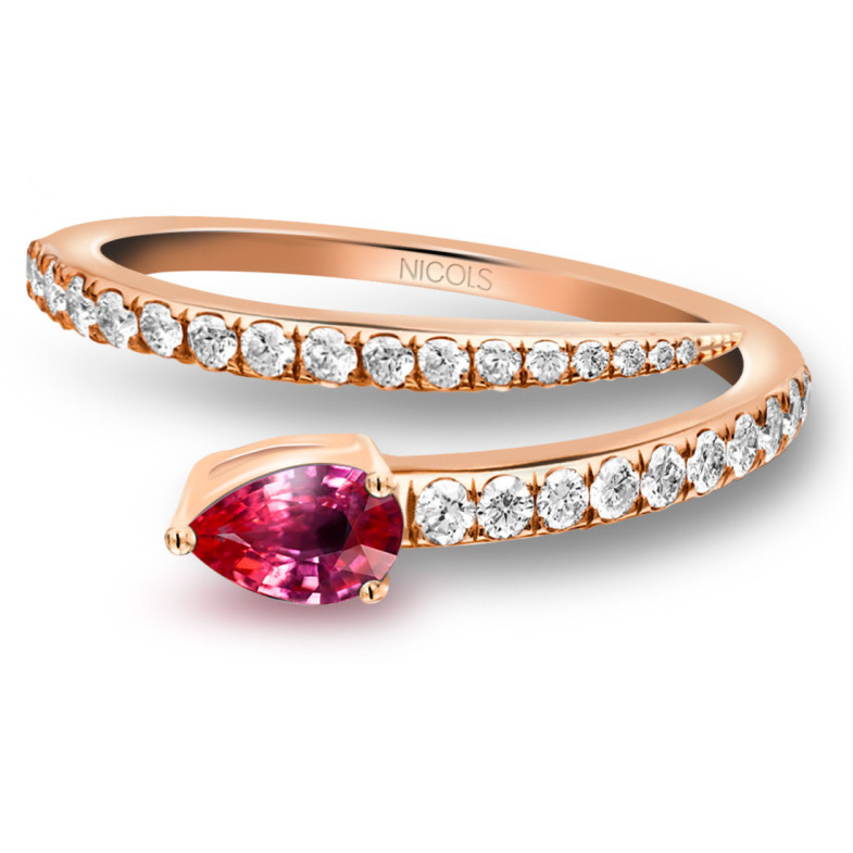 Anillo Rubí Delicia con Diamantes - Anelli di rubino