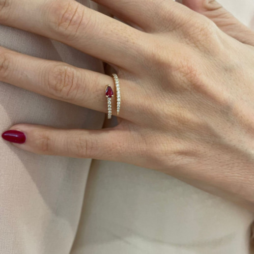Anillo Rubí Delicia con Diamantes - Anelli di rubino 2