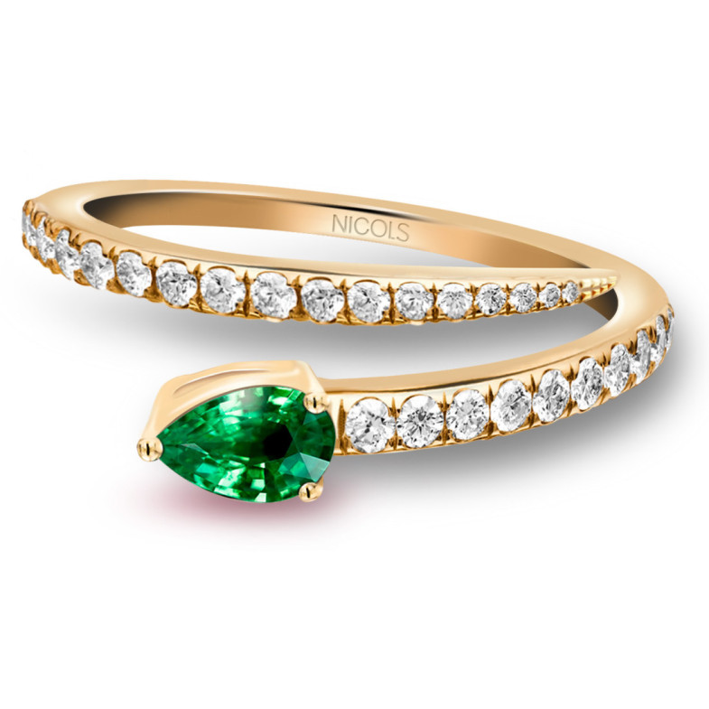Anillo Esmeralda Delicia con Diamantes - Anillos de Esmeralda
