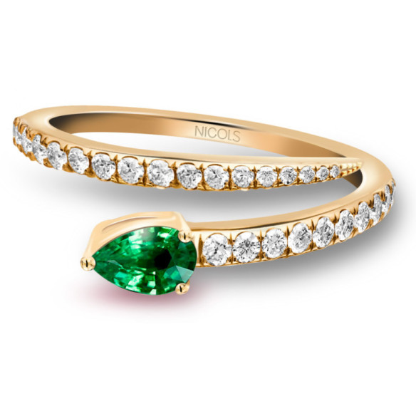 Anillo Esmeralda Delicia con Diamantes - Anillos de Esmeralda