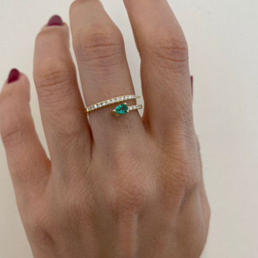 Anillo Esmeralda Delicia con Diamantes - Anillos de Esmeralda 2