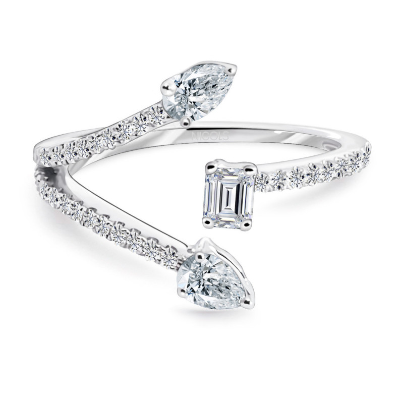 Anillo Diamantes abierto Jasmine - Talla Pera