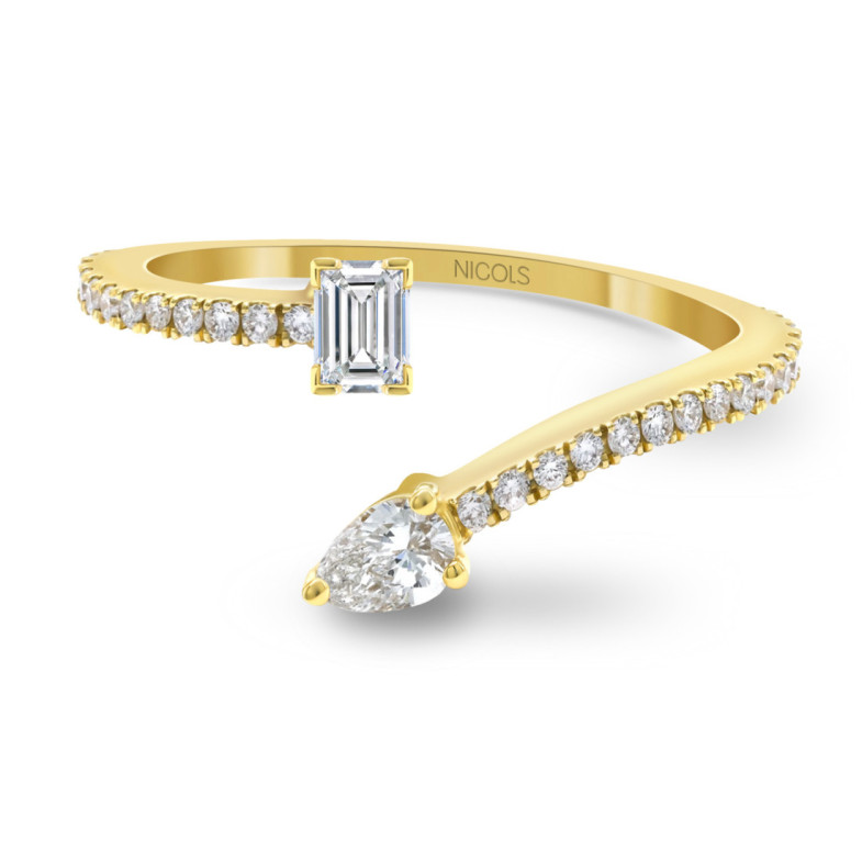 Anillo Oro y Diamantes tu y yo Jasmine - Émeraude