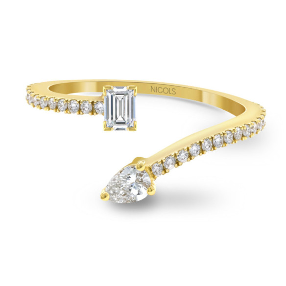 Anillo Oro y Diamantes tu y yo Jasmine - Émeraude