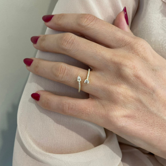 Anillo Oro y Diamantes tu y yo Jasmine - Émeraude