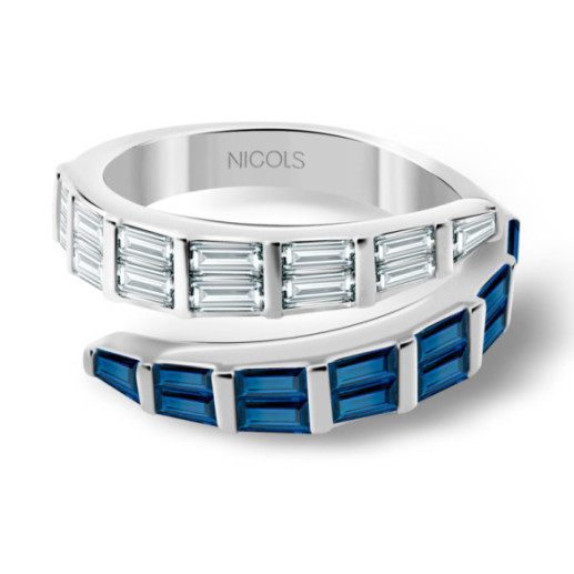 Royal Snake Sapphire and Diamond Ring in White Gold - Sapphire rings