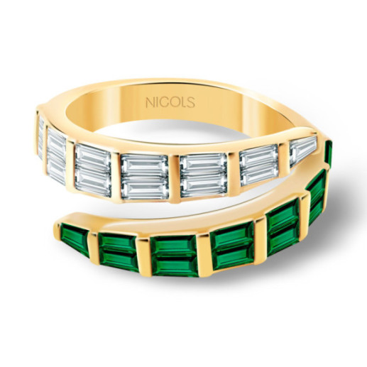 Anillo Esmeraldas y Diamantes Royal Snake Oro Amarillo - Smaragdringe