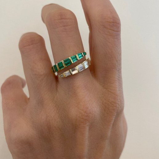 Anillo Esmeraldas y Diamantes Royal Snake Oro Amarillo - Anillos de Esmeralda 2