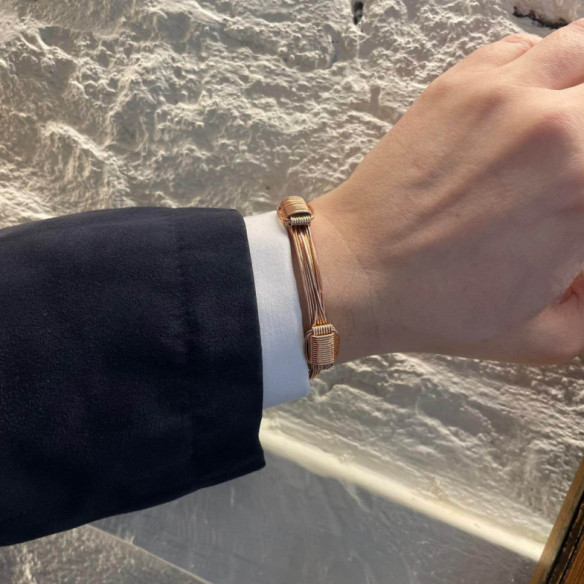 Pulsera Oro Rosa Nudo Corredera 8 Hilos - ARMBäNDER