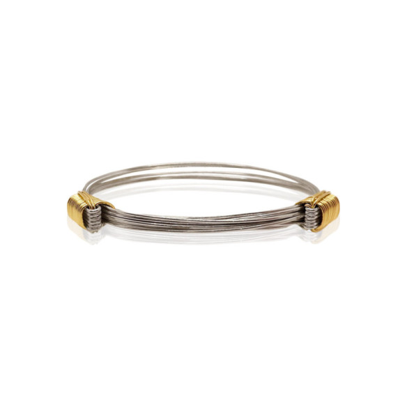 Pulsera Plata Oro Amarillo Nudo Corredera 6 Hilos - BRACELETS