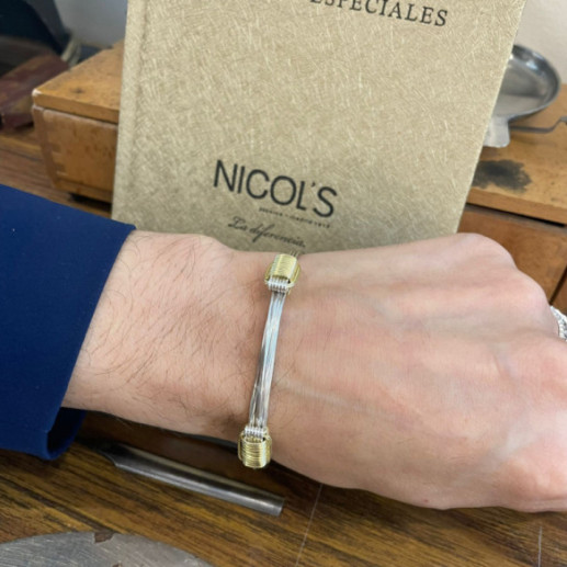 Pulsera Plata Oro Amarillo Nudo Corredera 6 Hilos - ARMBäNDER 2