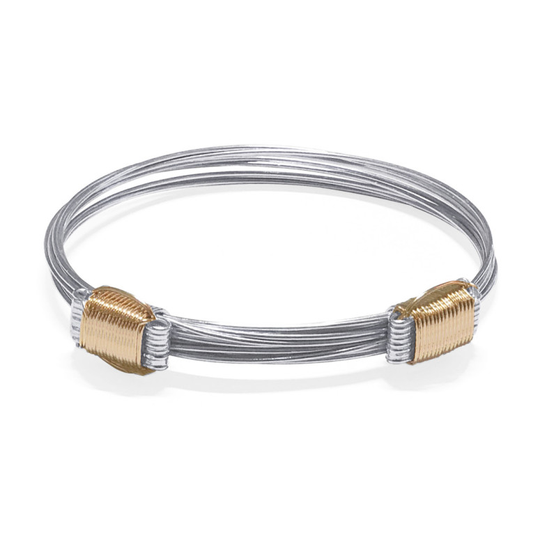 Silver and Rose Gold Bracelet Knots 8 Wires - Jewels of Man