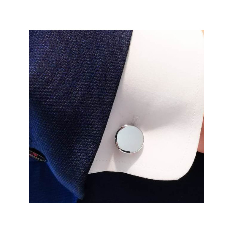 Silver Circle cufflinks GRABABLE - Cufflinks to Engrave