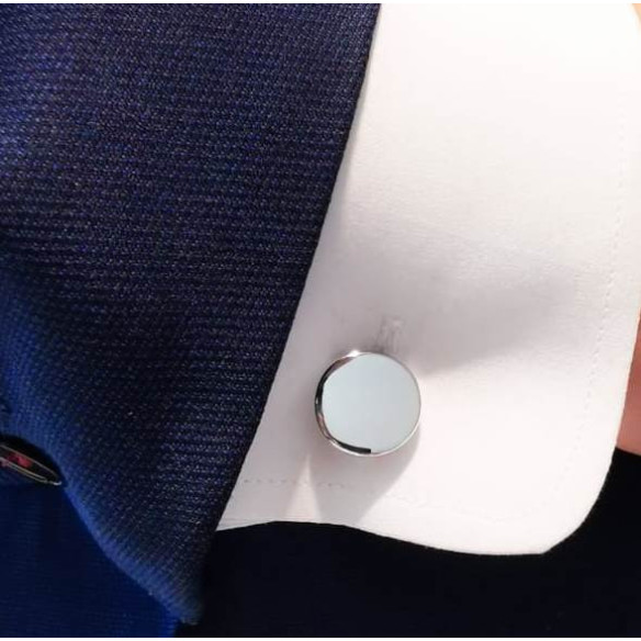 Silver Circle cufflinks GRABABLE - Cufflinks to Engrave
