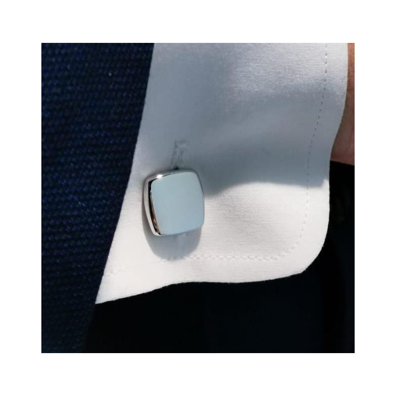 Silver Cufflinks Square GRABABLE - Cufflinks to Engrave