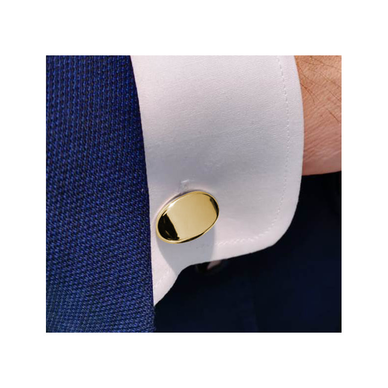 Gemelos Oro Oval Grabable - Gemelos para Grabar