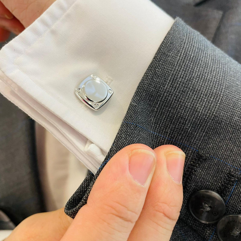 Gemelos De Plata Grabable - Gemelos para Grabar