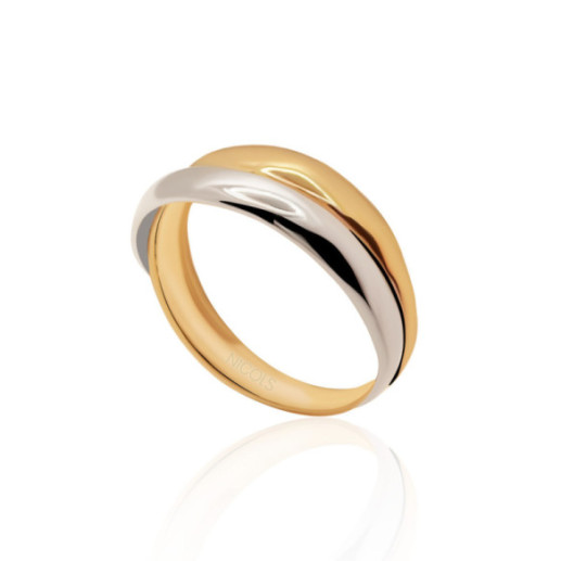Anillo Oro Minimalista Onda Doble - Bagues d'or sans pierres