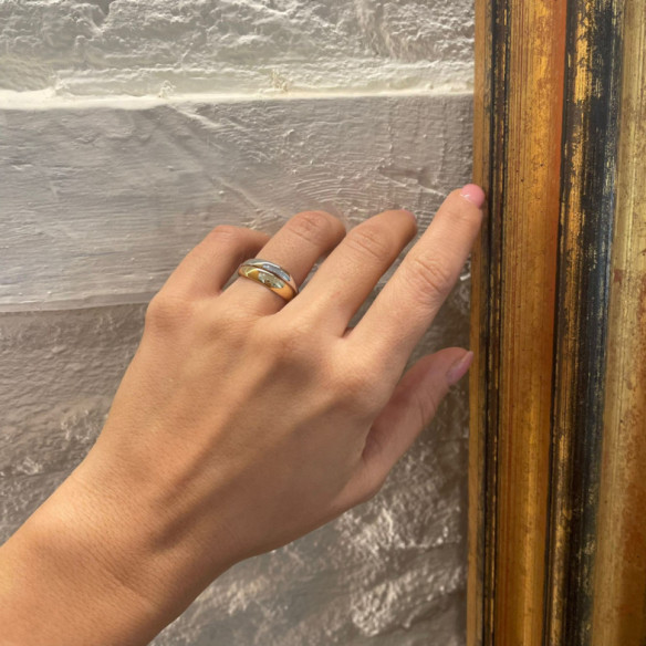 Anillo Oro Minimalista Onda Doble - Anelli d'oro senza pietre
