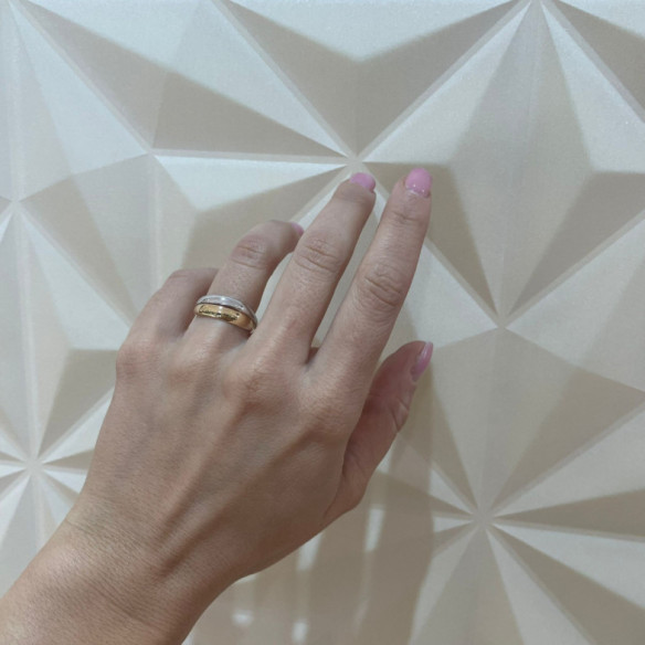 Anillo Oro Minimalista Onda Doble - Goldene Ringe ohne Steine