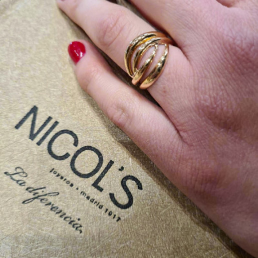 Ring Skulptur Gold Sie und ich Doppelband Gelbgold - Goldene Ringe ohne Steine 2