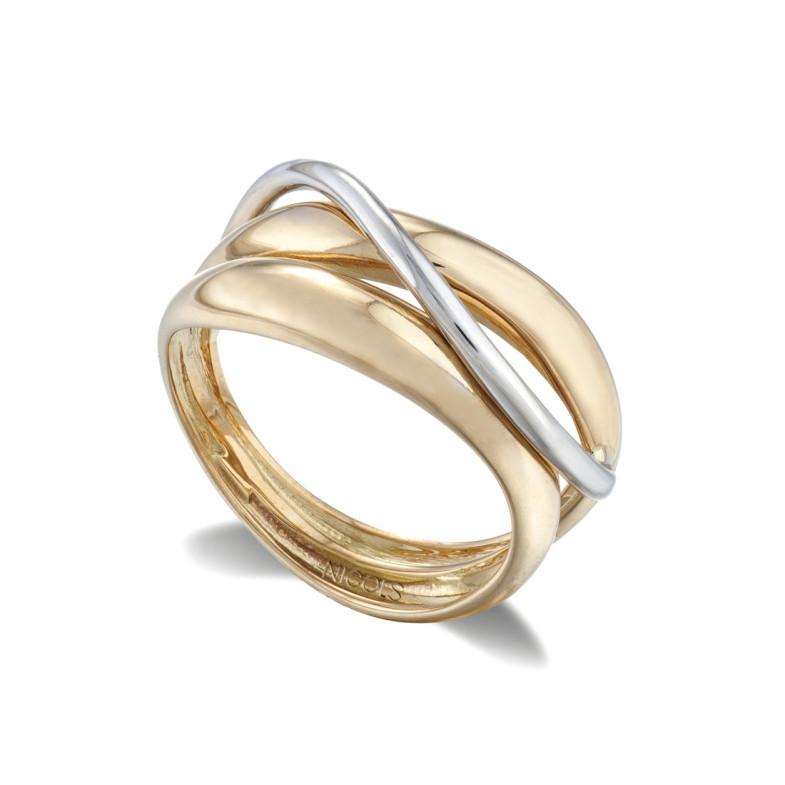 Anillo Oro Basic Gold Don Bandas Onda Fina - Anillos de Oro Sin Piedras