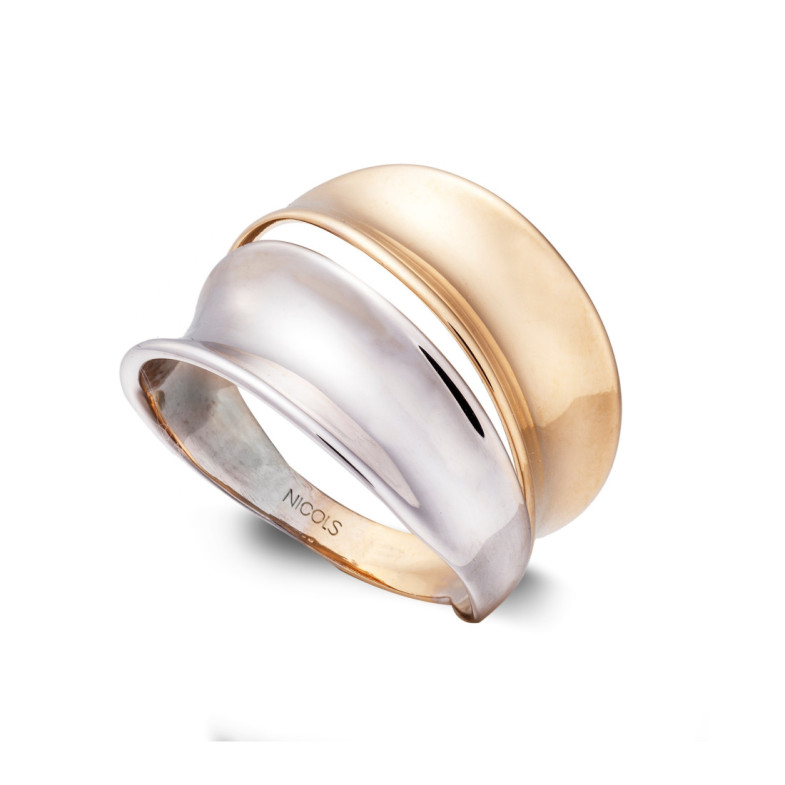 Anillo Oro Basic Gold Dos Bandas Convexas - Goldene Ringe ohne Steine