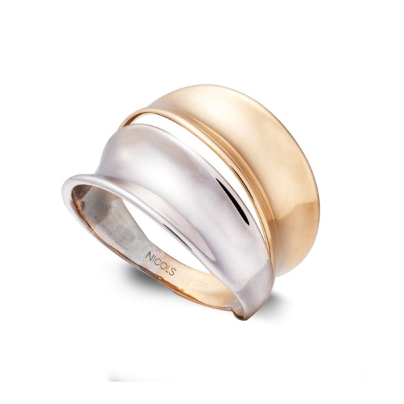 Anillo Oro Basic Gold Dos Bandas Convexas - Anéis de ouro sem pedras