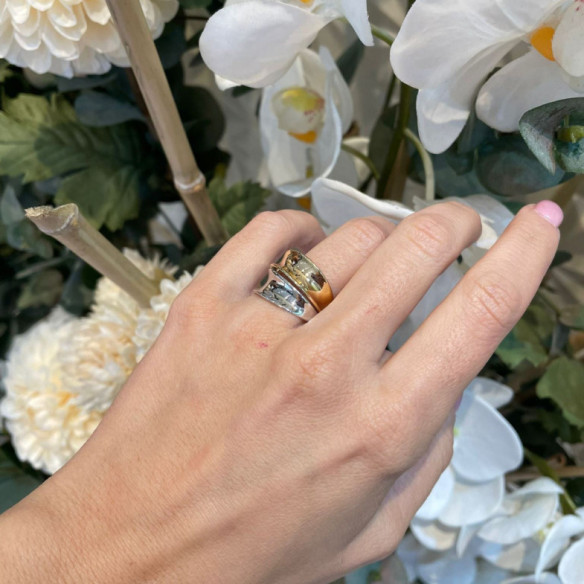 Anillo Oro Basic Gold Dos Bandas Convexas - Anillos de Oro Sin Piedras